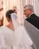 Classy Elegant Wedding Dresses For Women 3/4 Long Sleeves Pleats Civil Bridal Dresses Formal Wedding Brides Gowns Customized 3