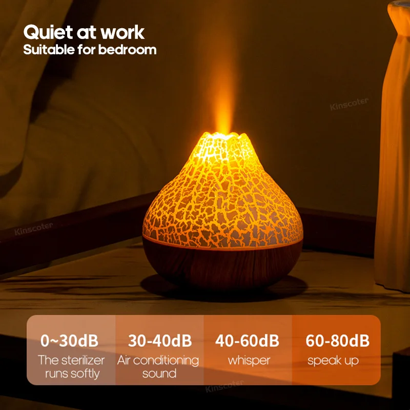 Volcano Air Humidifier 300ml Desktop USB Water Mist Diffuser Purifier Air Freshener Nebulizer with Colorful Ambient Night Light 3