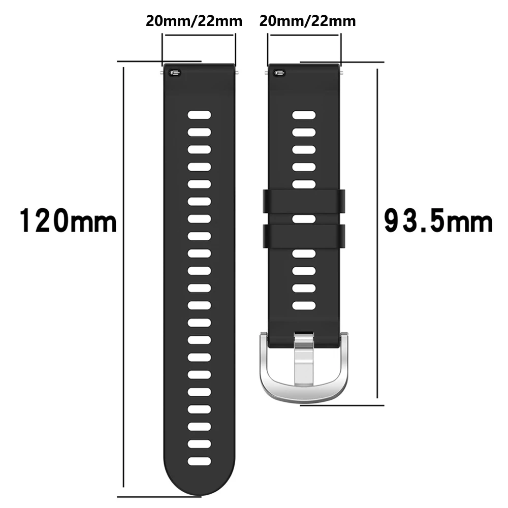 22mm Universal Silicone Sports Watch Strap - Premium Replacement Band