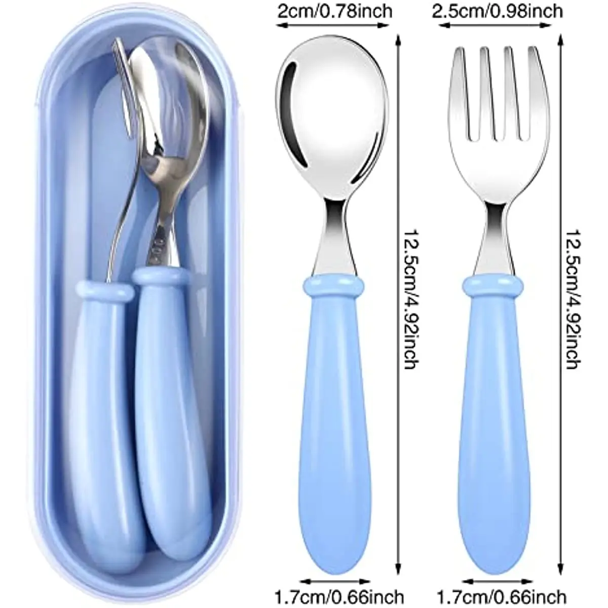 3Pcs/Set Complementary Food Training Fork Spoon Set Tableware Set Fork Spoon Dining Spoon Portable Tableware Set for Going Out