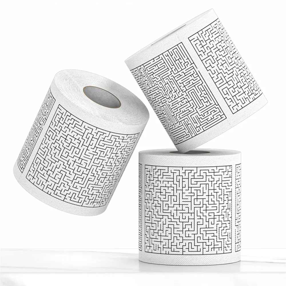 Maze game toilet paper, office and home puzzle tissue, fun game maze printed tissue, creative maze tissue