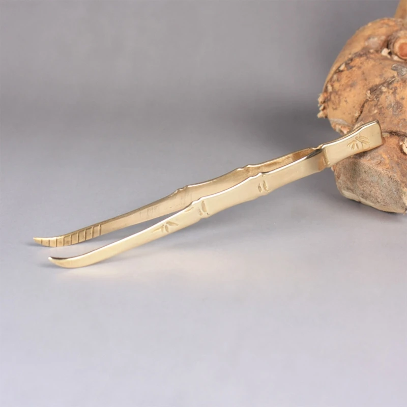 Incense Tweezer Copper Bamboo Section Backflow Cone Backflow Cone Incense Clip for Pick Up Hold Transfer