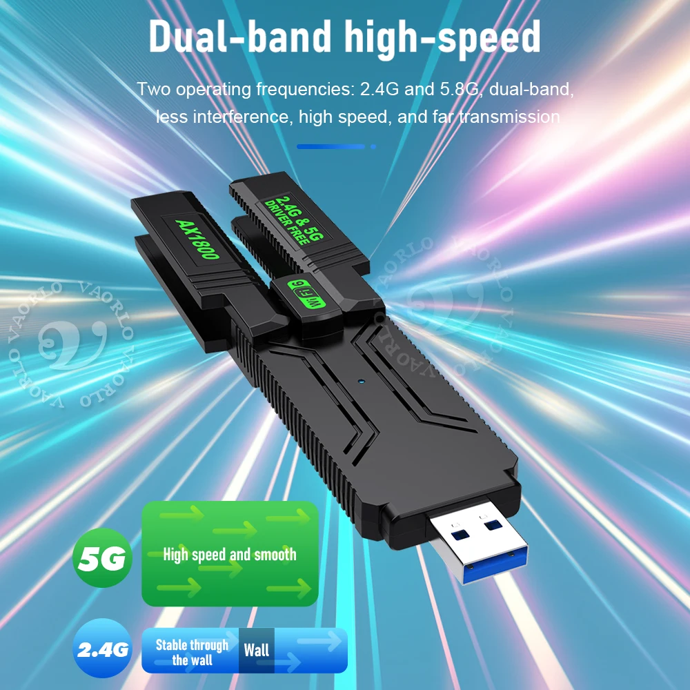 2 IN 1 Wi-Fi 6 USB Bluetooth 5.4 듀얼 밴드(2.4G&5G) 4 안테나 어댑터 900Mbps WIFI 6 802.11AX 무선 네트워크 카드 수신기(Windows 10/11용) MU-
