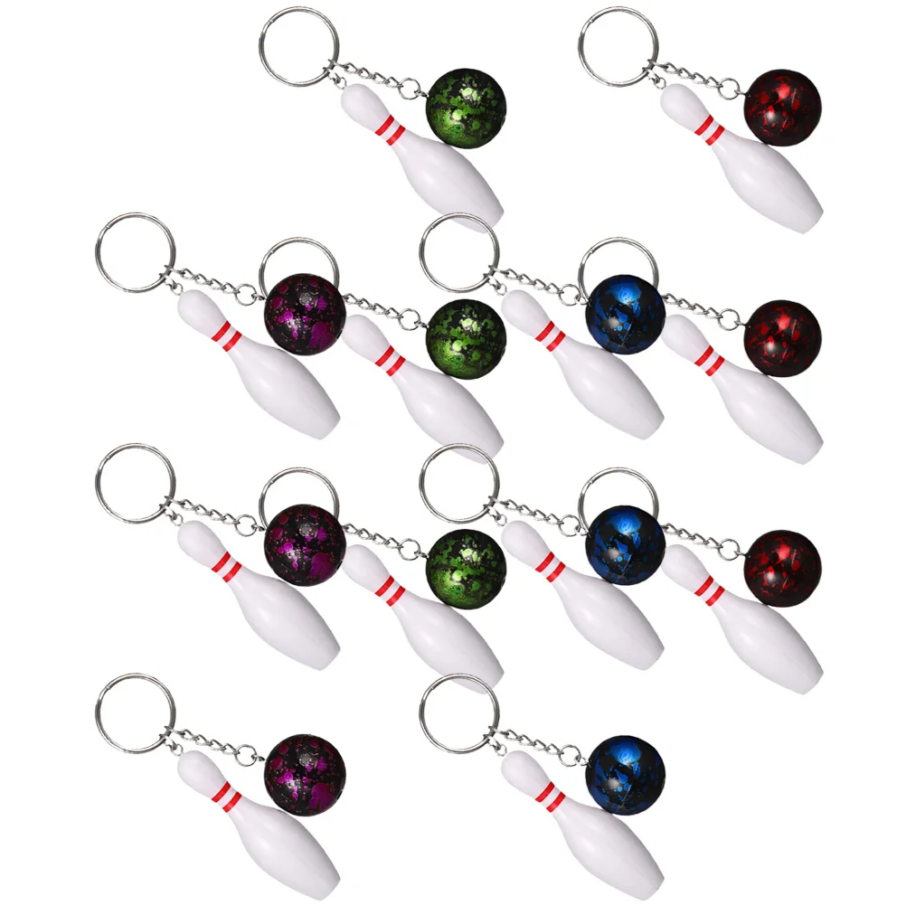 

12Pcs Mini Bowling Keychain Pendants Lifelike Bowling Shape Keychains Hanging Bowling Keychains