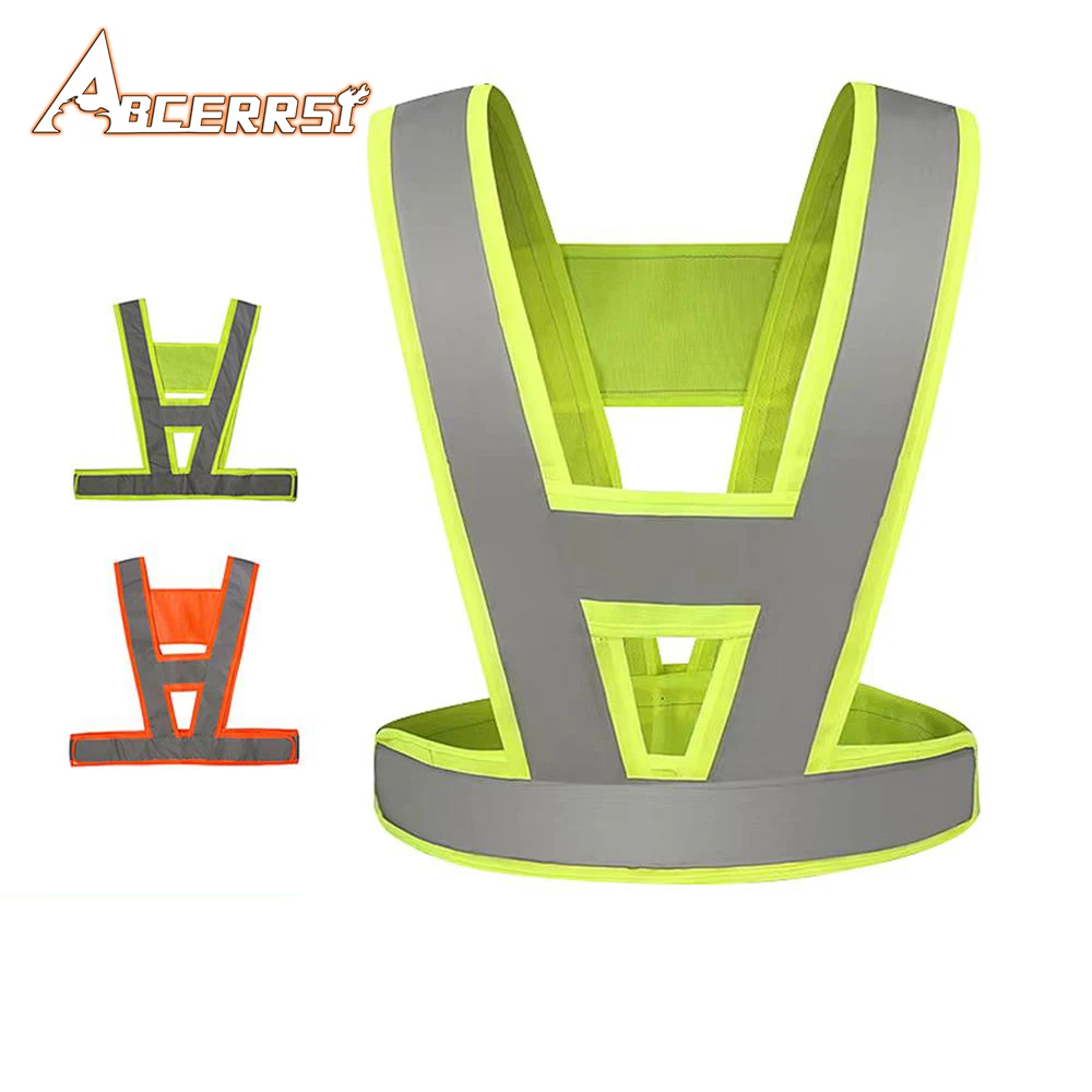 Reflective Vest Motorcycle High Visibility Reflective Vest Belt for Night Running and Cycling Safety Security Warning Vest