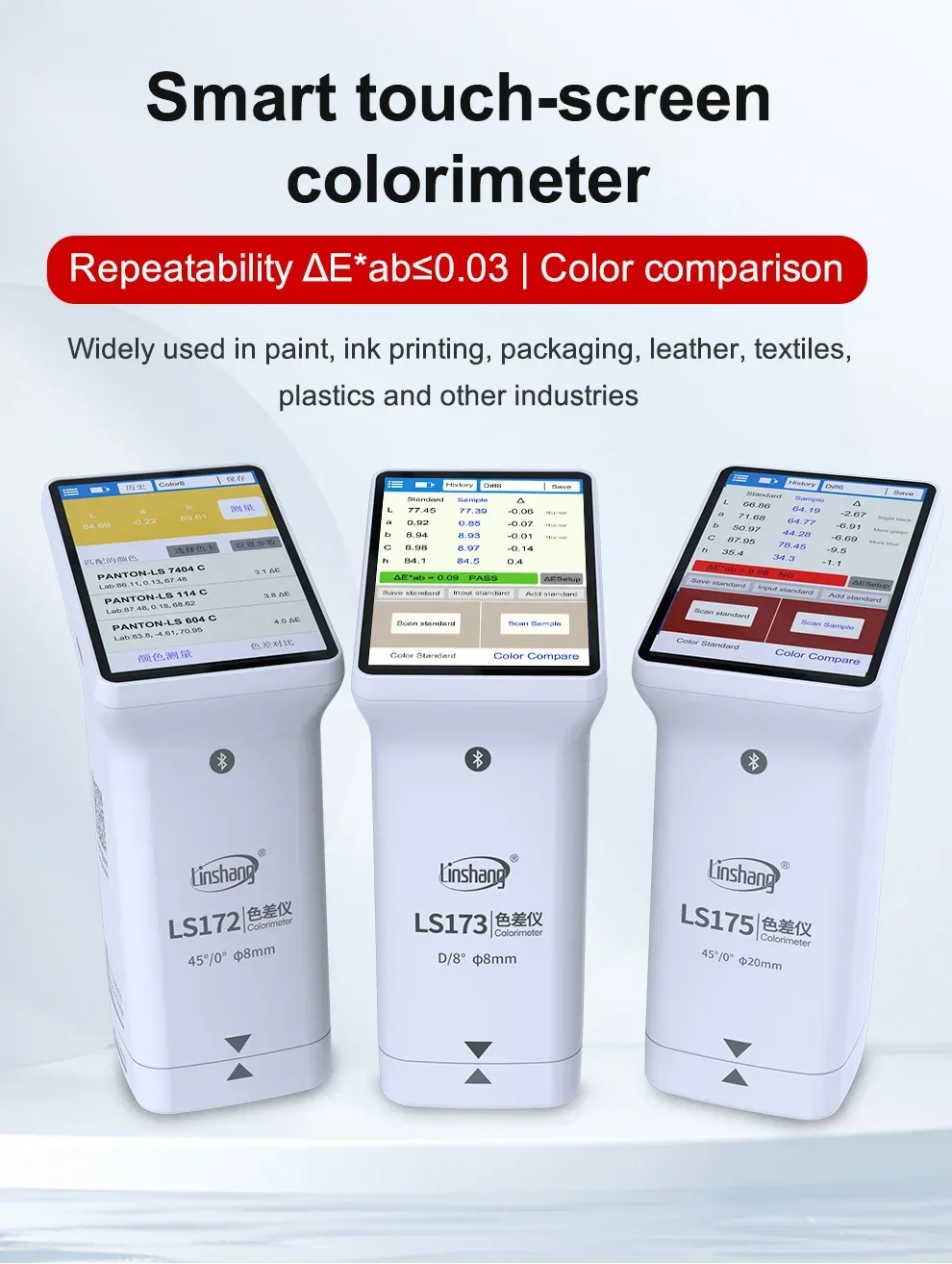 LS173 Colorimeter Fabric Color Meter LS172 Portable Colorimeters Touch Screen AP