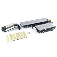 New 1/14 Scale RC 9 Axles Metal Trailer Extendible Trailers with LED Lights for Remote Control Tractor Truck Car Models TH23522 2
