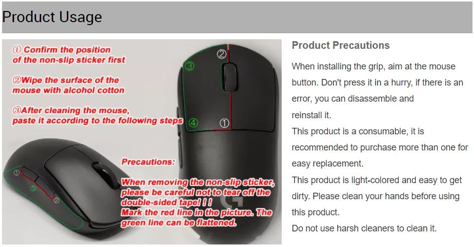 Maus Grip Tape Skate handgemachte Aufkleber rutschfeste Eidechse Haut saugen Schweiß für Logitech G Pro X Superlight GPW Wireless keine Maus – Detail 4