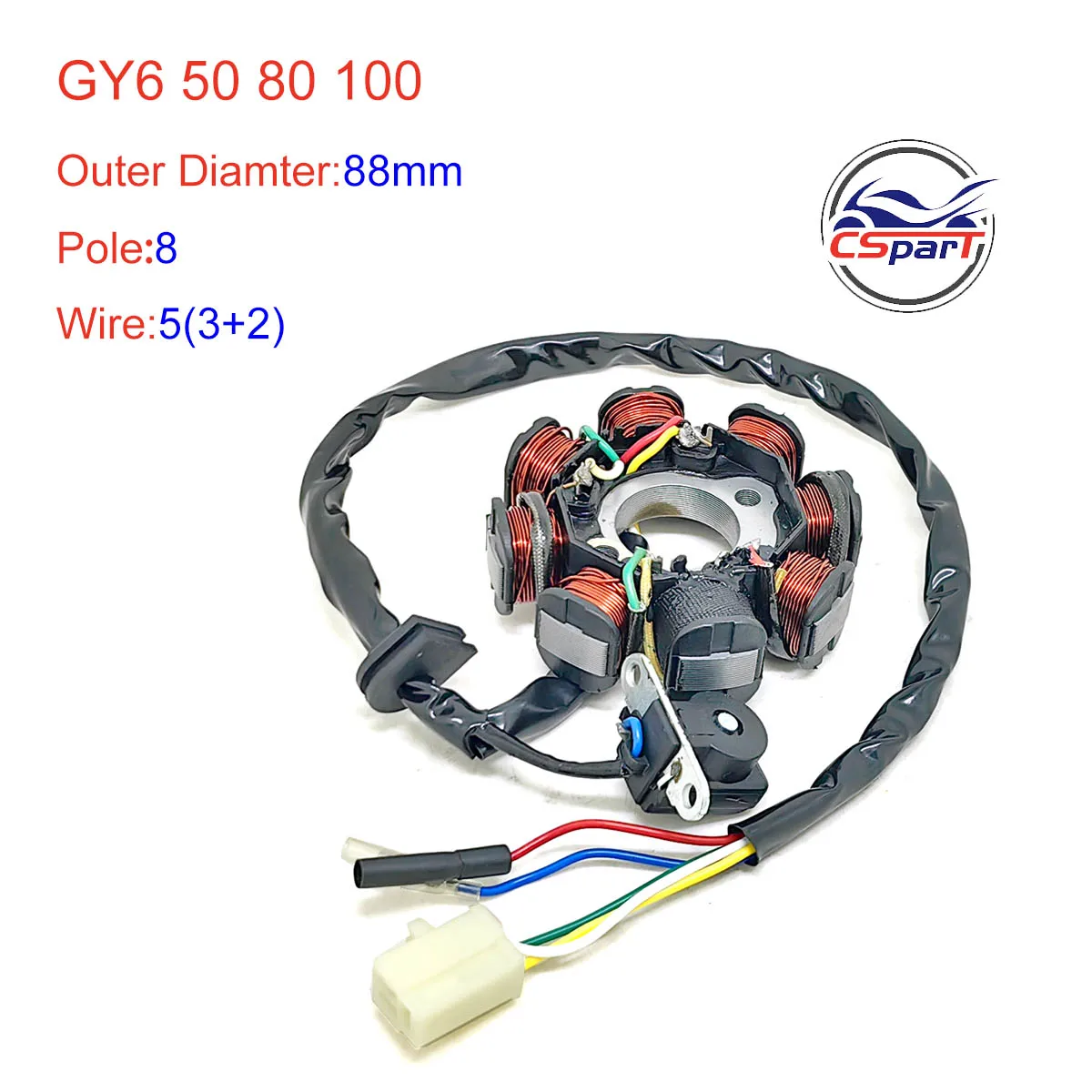 New 8 Coil Pole Magneto Stator For GY6 Scooter Moped 125cc 150cc ROKETA TAOTAO e