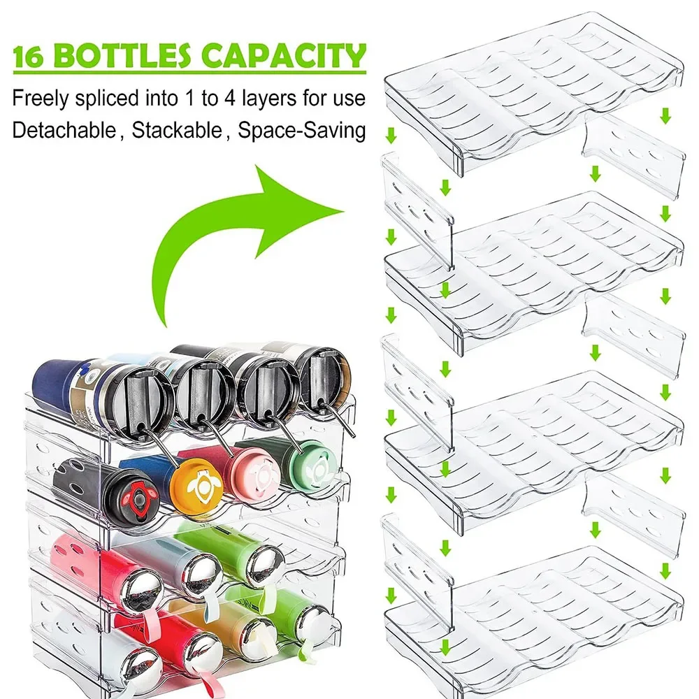 Foldable Wine Rack Stackable Holder Bottle Storage Refrigerator Organizer Cabinet Pantry Free-Standing Tumbler Can Beer Holder 4
