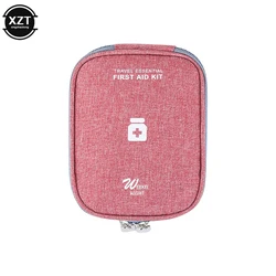 Compact Travel Medicine Organizer - Portable First Aid and Emergency Survival Bag (Red)