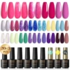 Rosalind Glitter 23Pcs/Set Gel Nail Polish Set Pink Green Summer Series Set With Hybrid Varnish Nail Supplies Cured UV Lamp 1