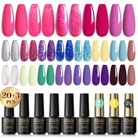 Rosalind Glitter 23Pcs/Set Gel Nail Polish Set Pink Green Summer Series Set With Hybrid Varnish Nail Supplies Cured UV Lamp 1
