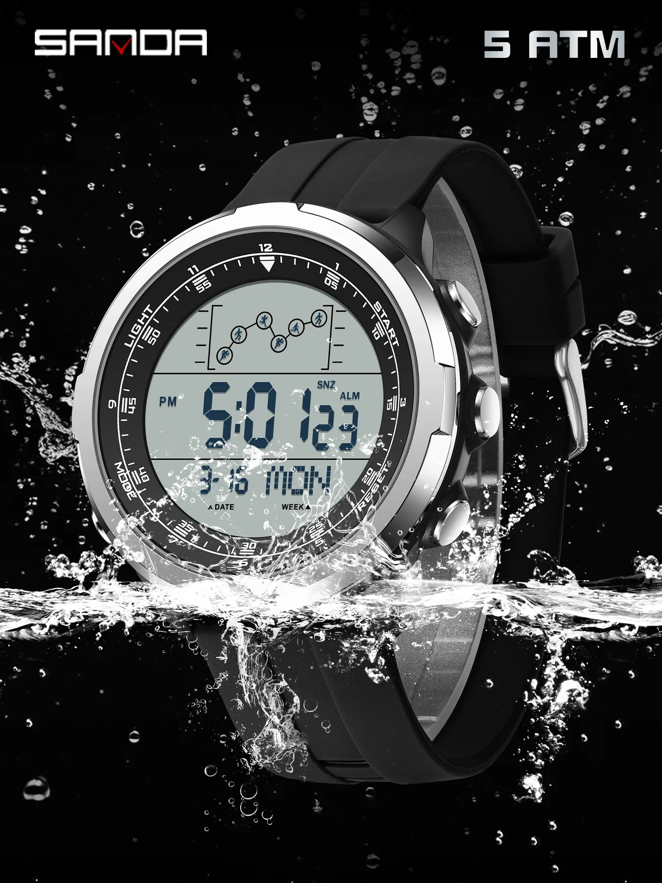 Luxury Men's Digital Sport Watch - Waterproof LED Military Style Stopwatch Gift