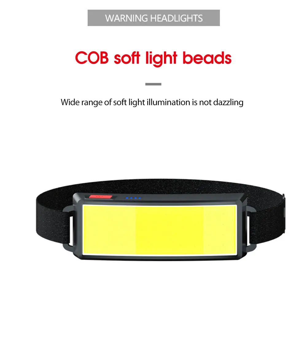 Description Picture 3 of itemNew Trend Cob Headlights Outdoor Household Portable LED Headlight with Built-in 1200mah Battery USB Rechargeable Head Lamp