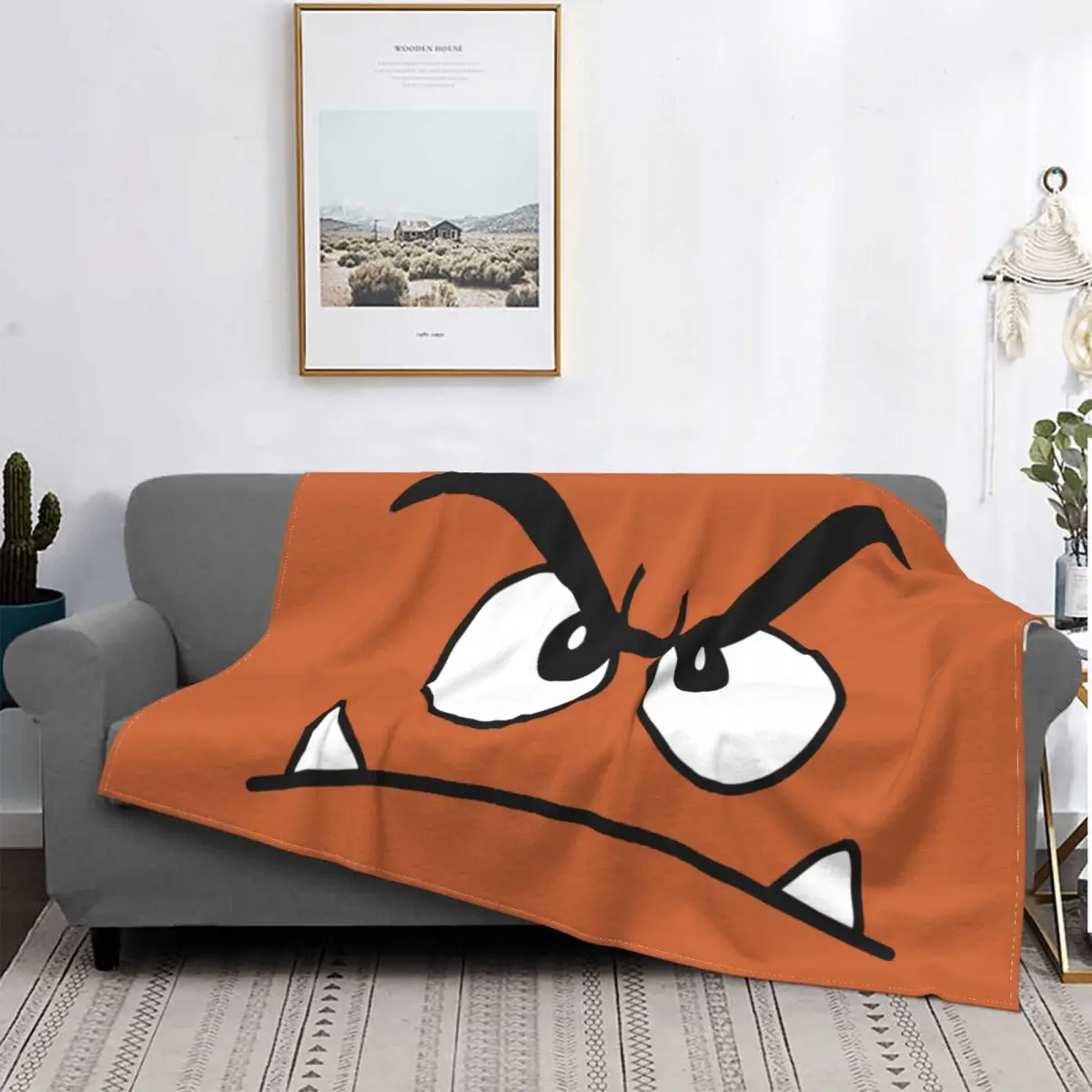 Goomba-Vintage-Game-Character-Retro-Blanket-Coral-Fleece-Plush-Print ...