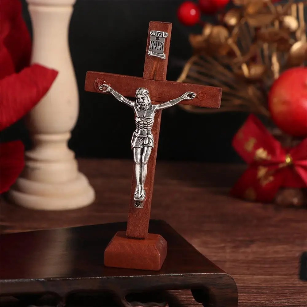 Wooden Jesus Cross Stand
