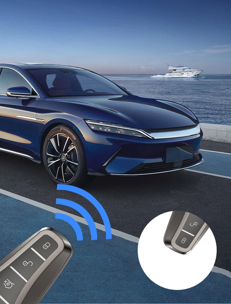 For BYD Atto 3 Yuan Plus 2022 2023 Car Aluminium Alloy Key Cover Protective Shell Case Buckle Modificated Auto Accessories