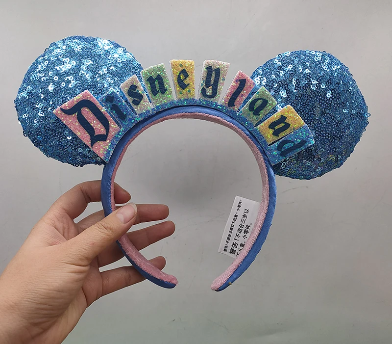 disney mickey ears headband plush minnie mouse big sequin bows ears costume headband cosplay plush adult kids headband Disney Parks Disneyland Marquee Sign Minnie Mouse Sequin Ears Headband