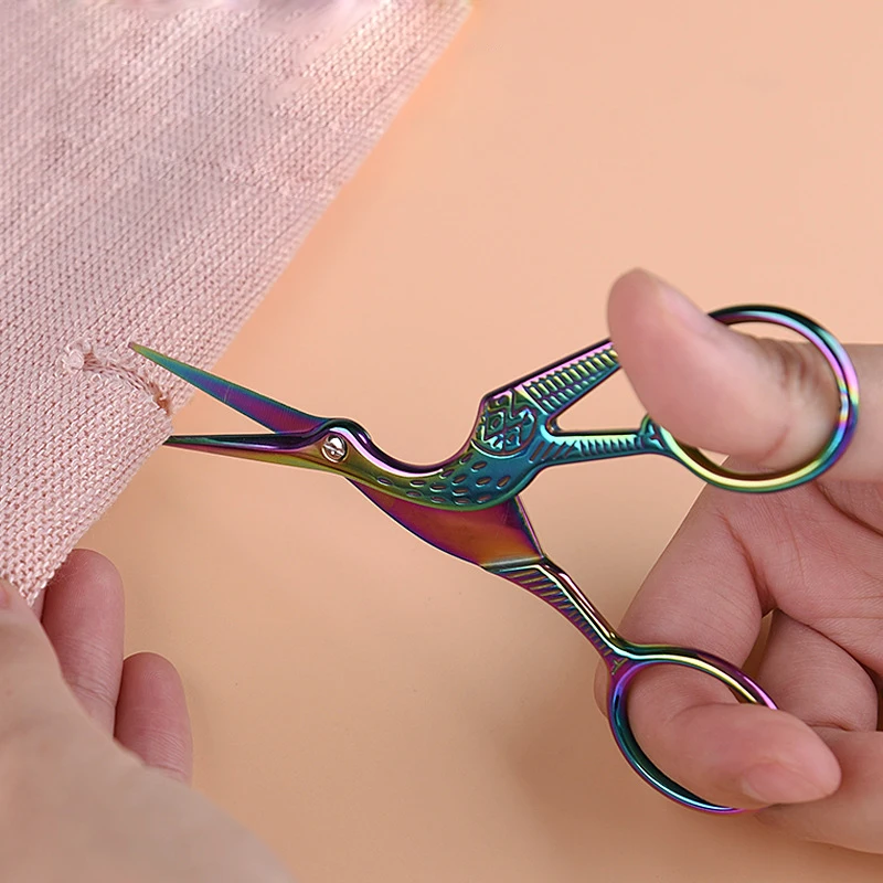 Vintage Crane Shears Tea Bag Tea Shears Bubble Bag Stainless Steel Crane Eyebrow Nose Hair stainless steel scissors
