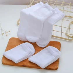 5 - Pack Comfy Cotton Blend Kids Crew Socks in White - S(3 - 5Year)EU25 - 29 (5Pairs - White)