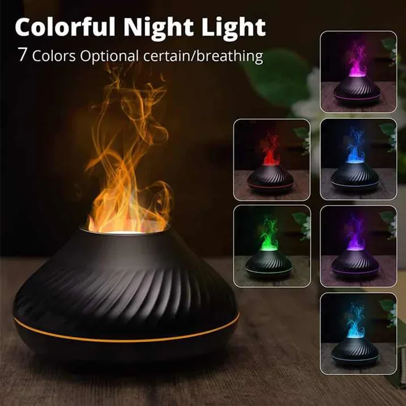 Aromatherapy Machine Usb Home Bedroom Small Atmosphere Light Humidifier Air Humidifier Seven-Color Simulated Flame