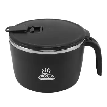 Bol à nouilles instantanées en acier inoxydable, avec joint, tasse à soupe, support pour téléphone, dortoir, bureau, grande capacité 1300ML 1
