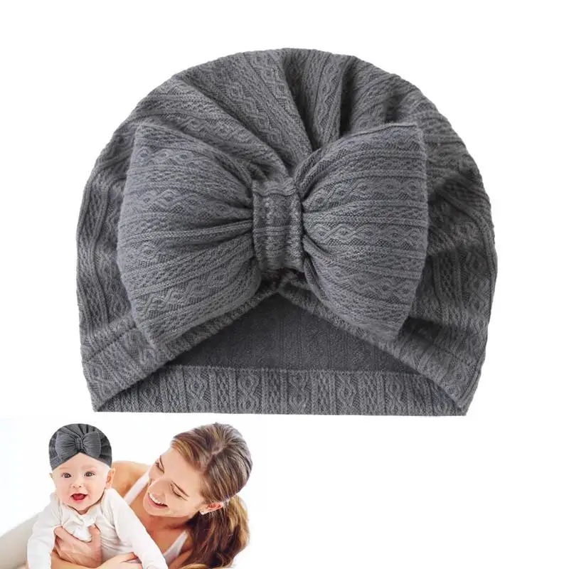 

Babies Girl Turban Headwraps Bow Top Knot Turban Cotton Headwraps Soft Stretchy Babies Beanie Hats Newborn Beanie Kids Head Wrap