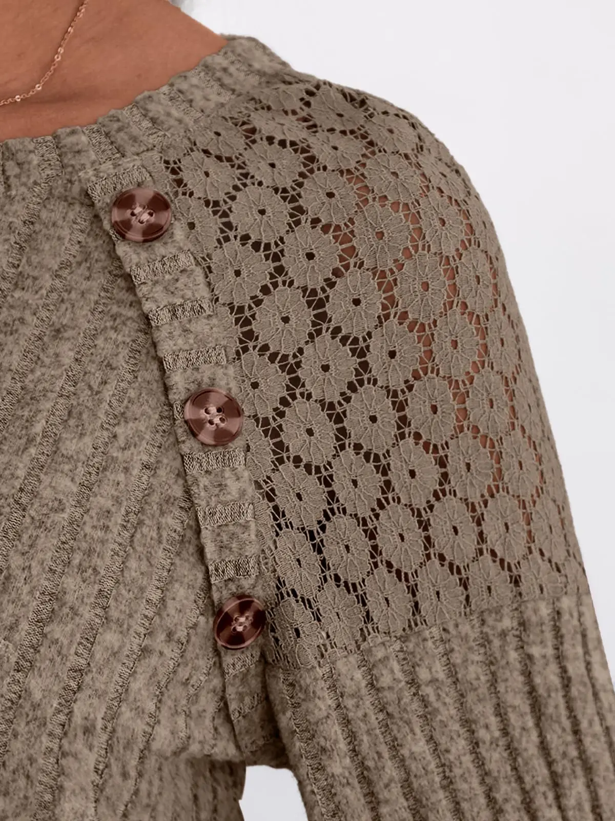 2025 New Autumn Women's Blouses Elegant Fashion Lace Hollow Out Patchwork Button Shirts Loose Casual Long Sleeve Pullover Tops