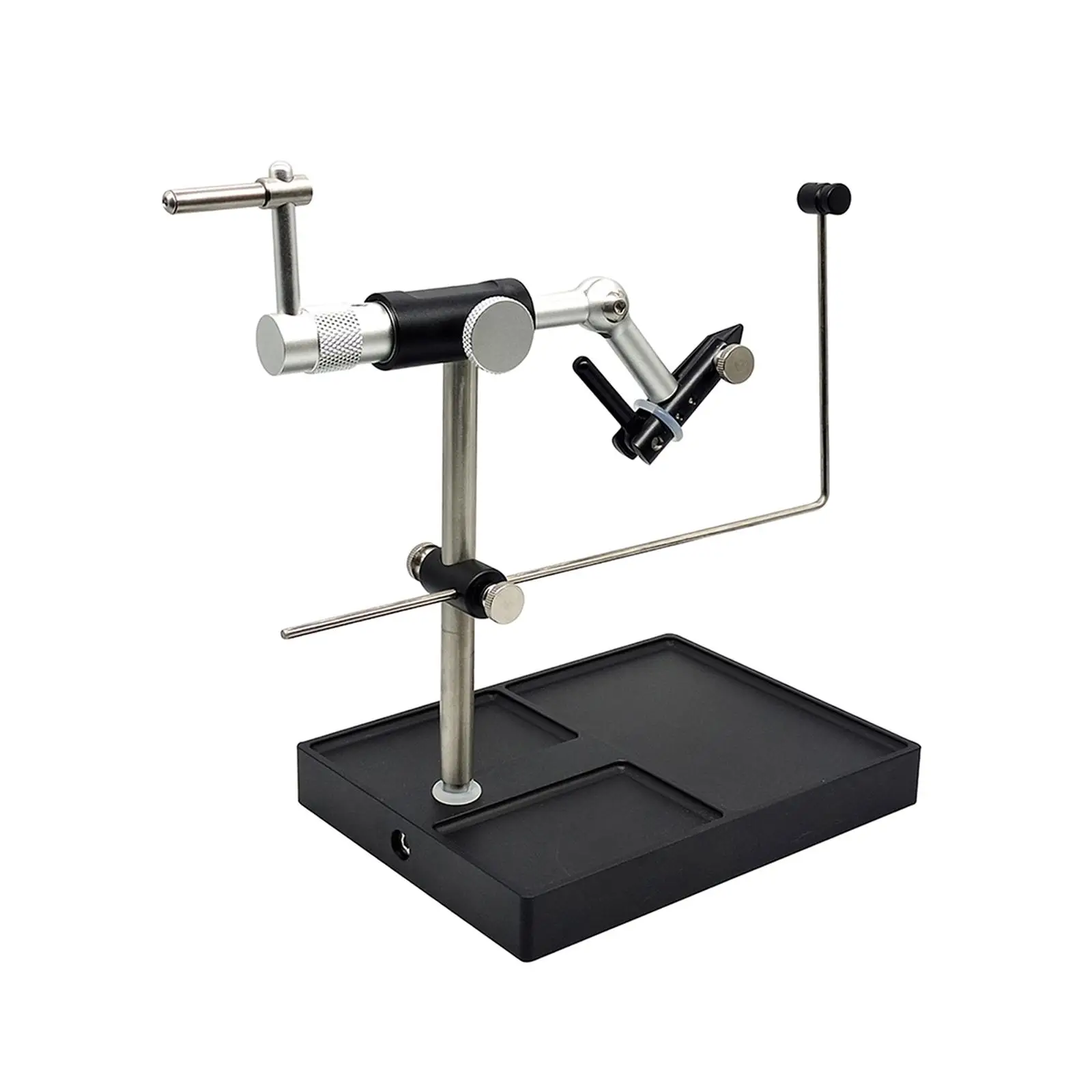 Fly Tying Vise and Pedestal Bobbin Threader Portable Practical, Rotating Fishing Tying Tool Lure Making