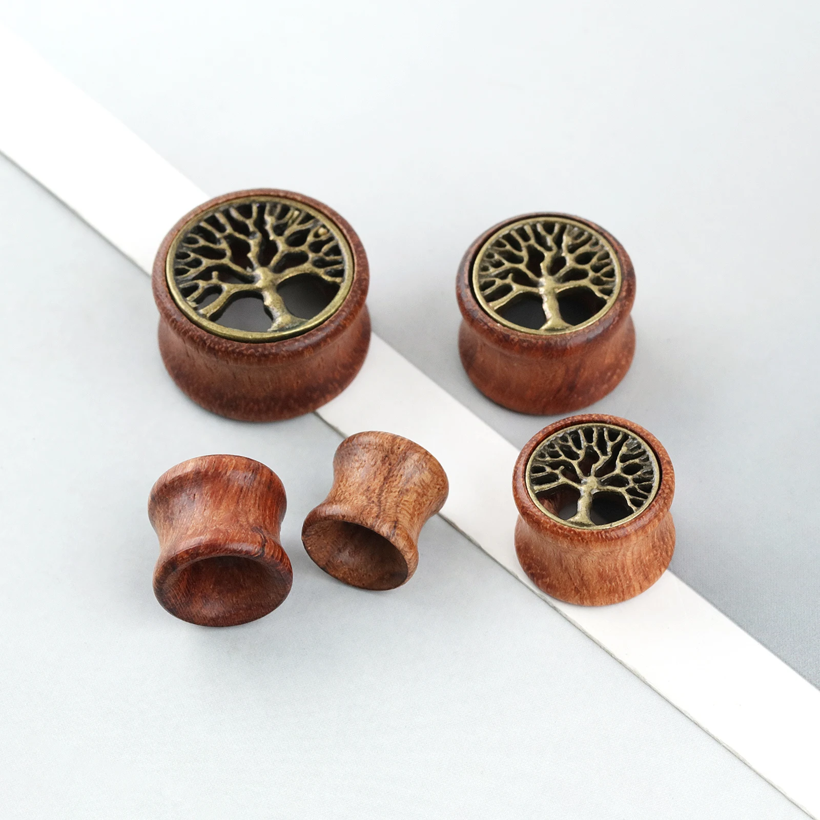 Body Piercing Jewelry 1Pair Wood Ear Plug And Tunnel Earring Ear Guages Plug Stretcher Expander Dermal Piercing