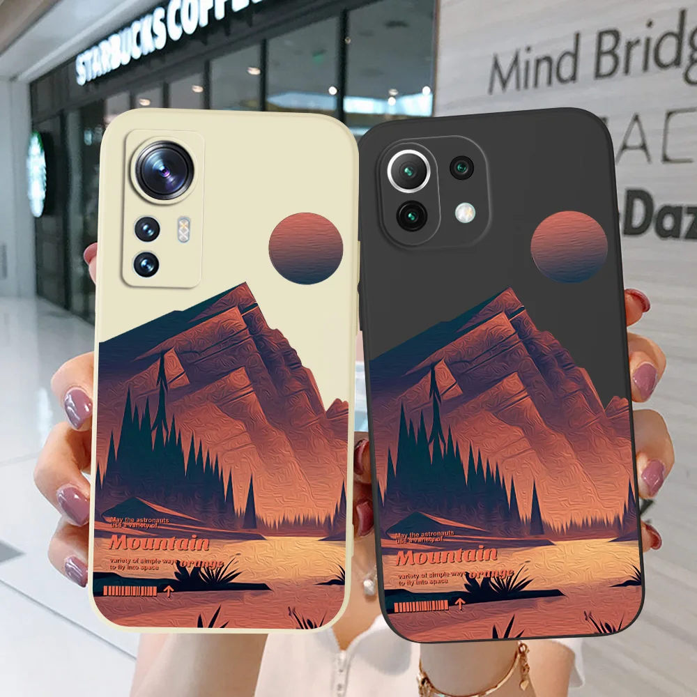 Custodia Per Telefono Per Xiaomi Redmi Note 12 4G Pro Plus 5G Discovery Turbo Mountain Orange