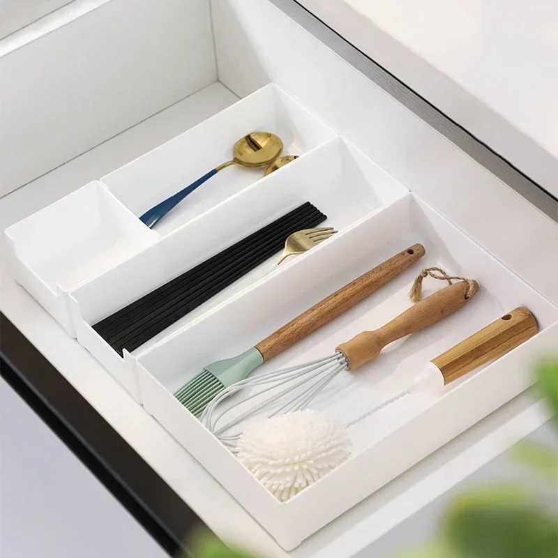 Tableware Organizer Expandable Cutlery Storage Tray Knife Block Holder Spoon Fork Separation Box Kitchen Drawer Container storage tray cutlery organizer flatware organizer silverware organizer