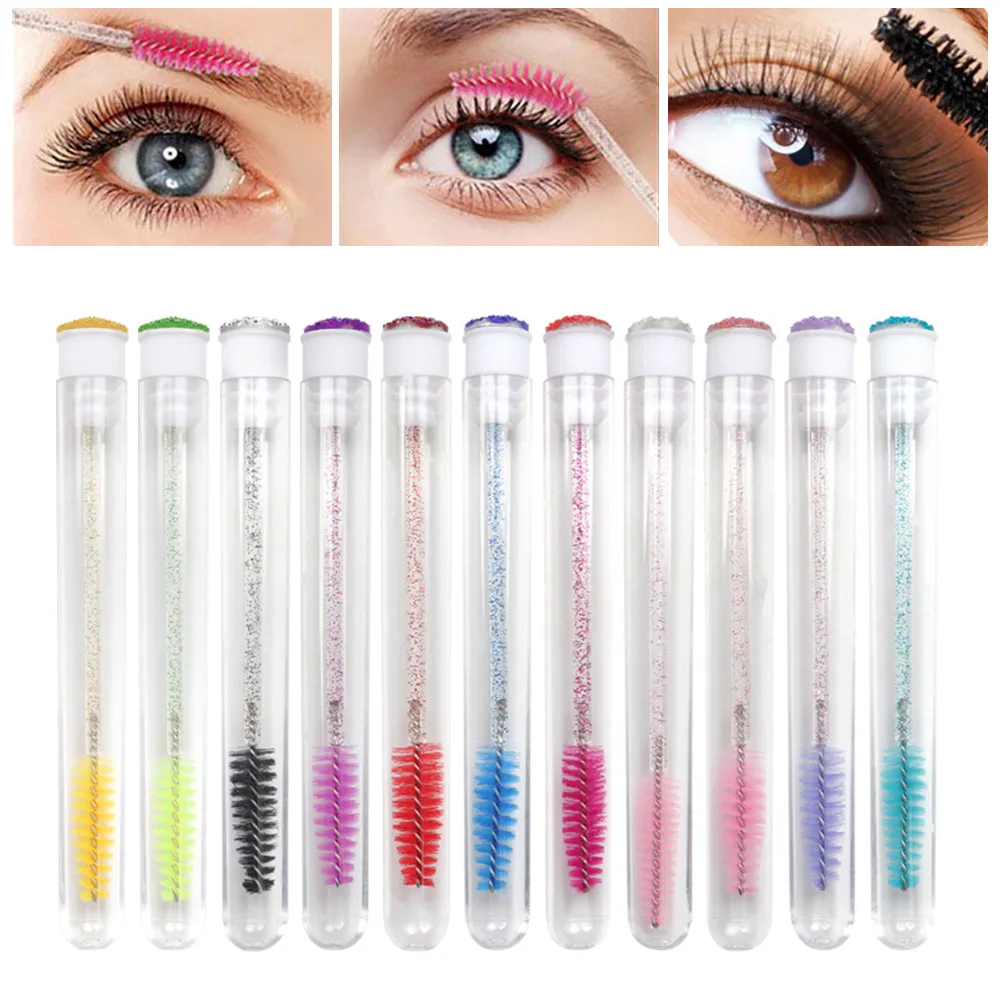 1Pcs Reusable Eyelash Brush With Dustproof Tube Portable Mascara Applicator False Eye Lash Eyebrow Brush Daily Makeup Tool eyelashes brush,eyelashes brush comb