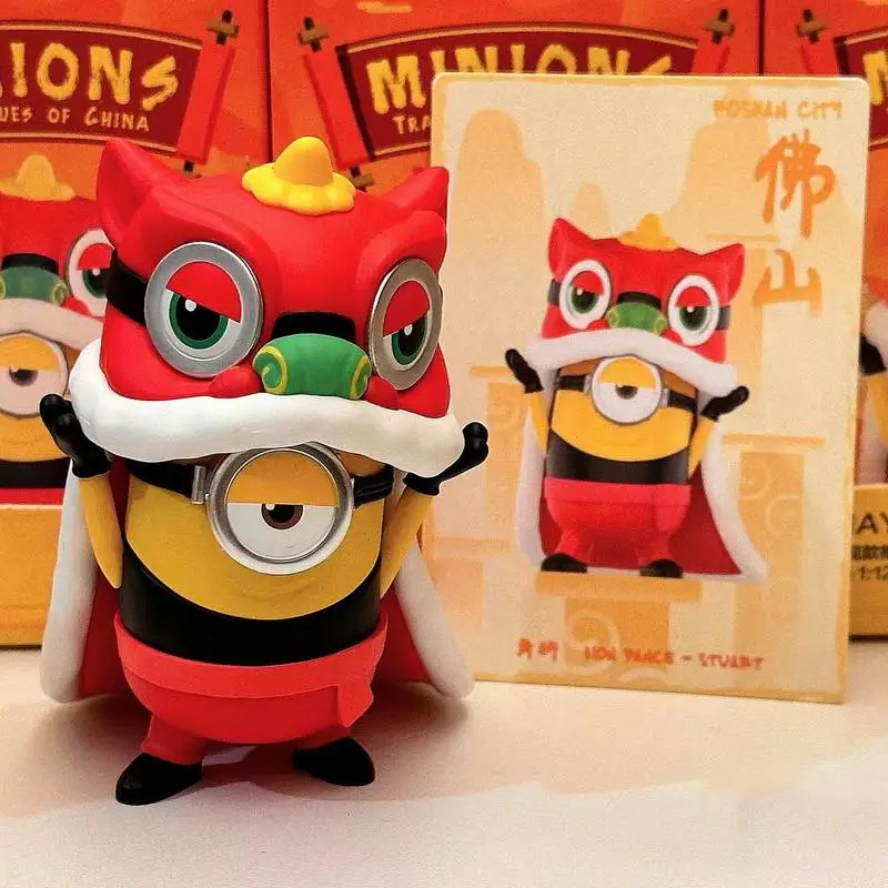 

New Popmart Minions China Tour Series Figures Blind Box Children's Toys Desktop Ornaments Surprise Box Year Of The Dragon Gifts