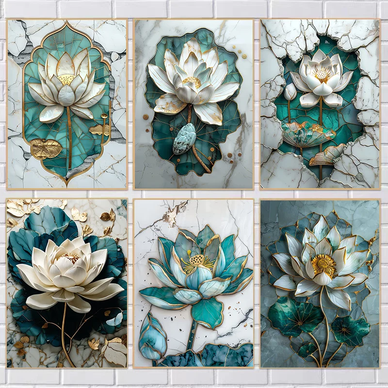 Abstract Plant Lotus Art Painting 1