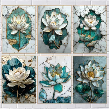 Abstract Plant Lotus Art Painting 1