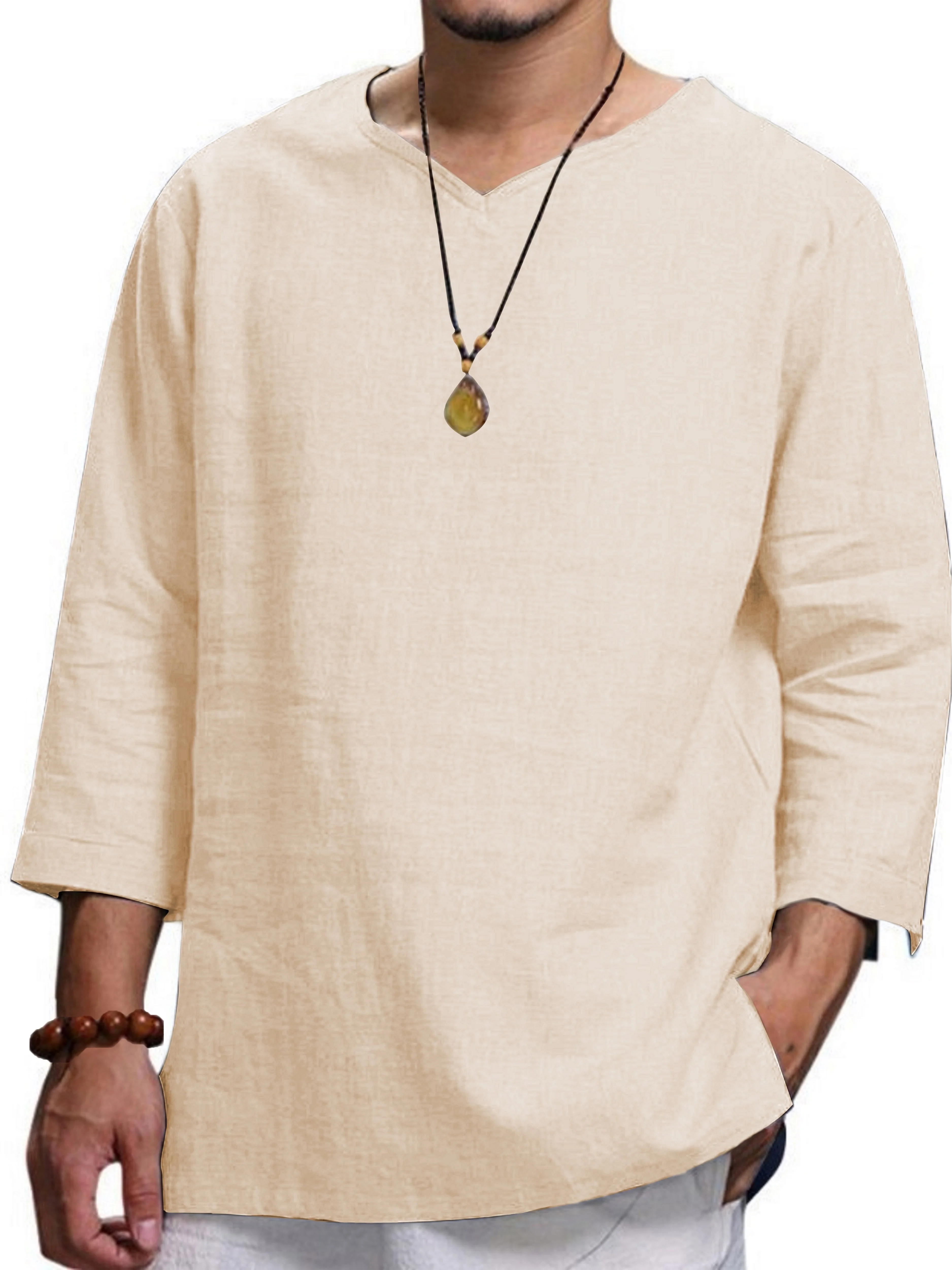 قميص من القطن الخالص بتصميم كلاسيكي للرجال ، رقبة...