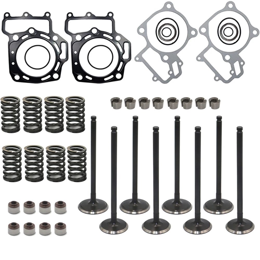 Cylinder Intake Exhaust Valve Oil Seal Springs Gasket Cotters Kit For