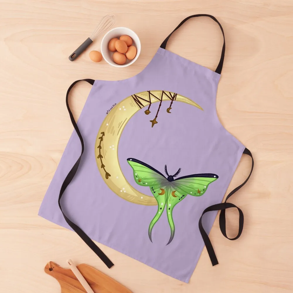

Luna Moth Apron kitchen girl Cute Kitchen Apron