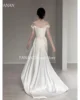 FANAN Korea Sheath Ivory Off the Shoulder Wedding Dresses Satin Backless Hi-Lo 웨딩드레스  Ruched Customized Bride Gowns Plus Size 2