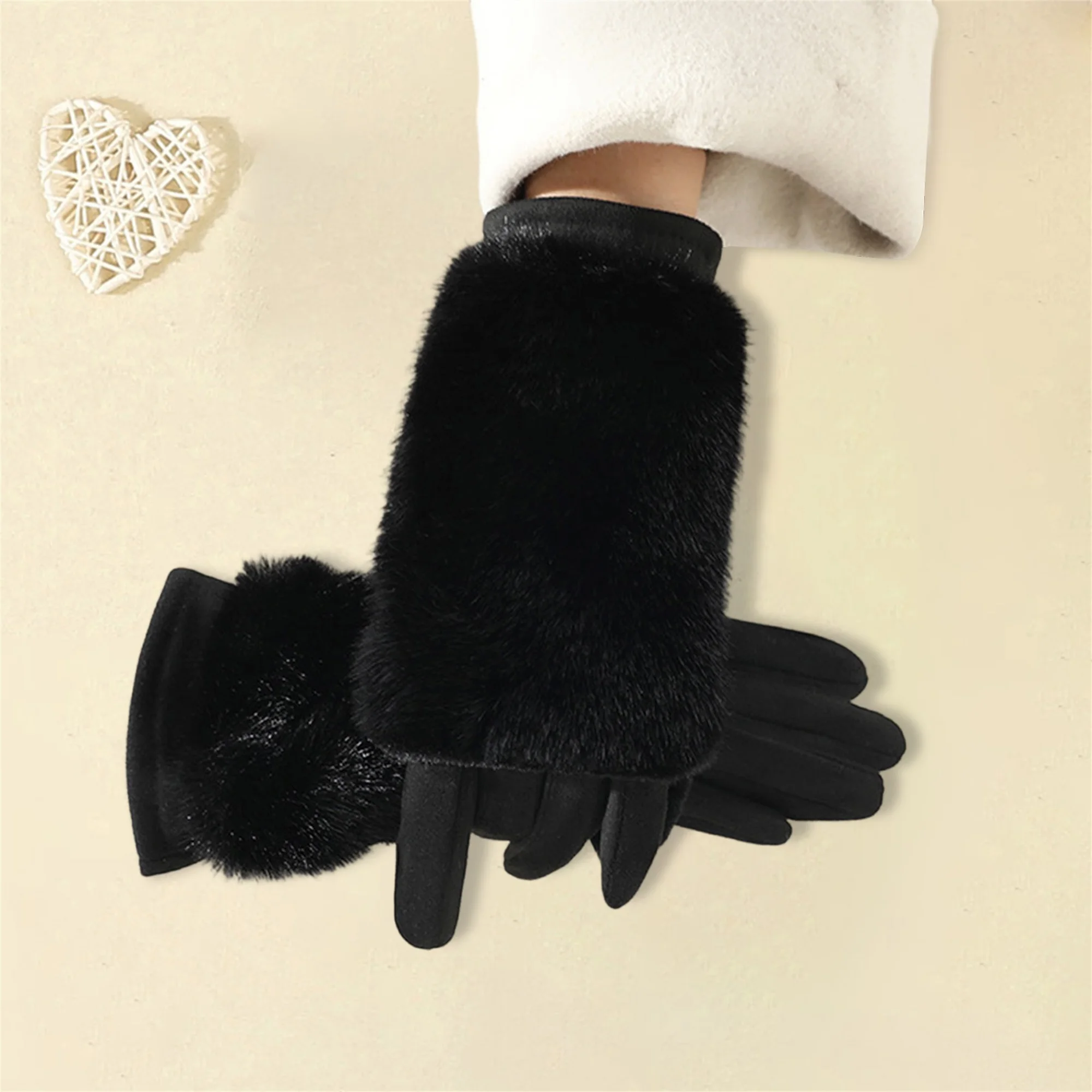 Women s Detachable Two Piece Gloves Touchscreen Friendly Winter Cold Proof Warm Gloves for Outdoor Cycling Riding