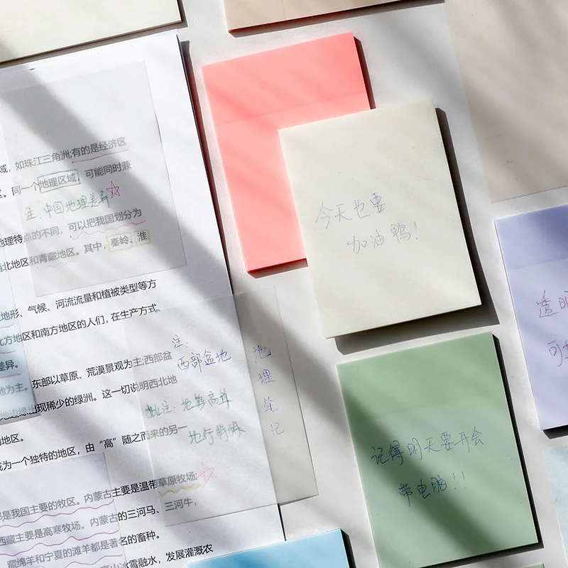 Transparent Sticky Note Pads Self Adhesive Memo Notepad