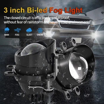 3 inch Bi-led Fog Light Projector Lens High Low Beam Fog Lamp For Toyota Camry Corolla RAV4 Yaris Avensis Lexus RX270/RX350/450 1
