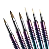Nail Art Line Painting Drawing Brush Metal Handle UV Gel Extension Builder Polish Carving Pen Manicure Accessories Tool 4
