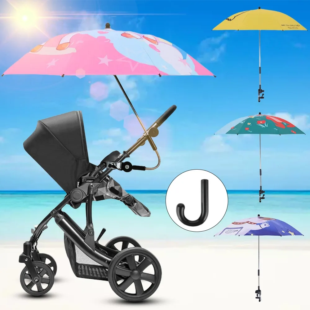 Multi-Purpose Adjustable Baby Stroller Umbrella Cute Cartoon Summer Handheld Children Umbrella for Girls UV Protection Umbrella baby stroller cover for winter