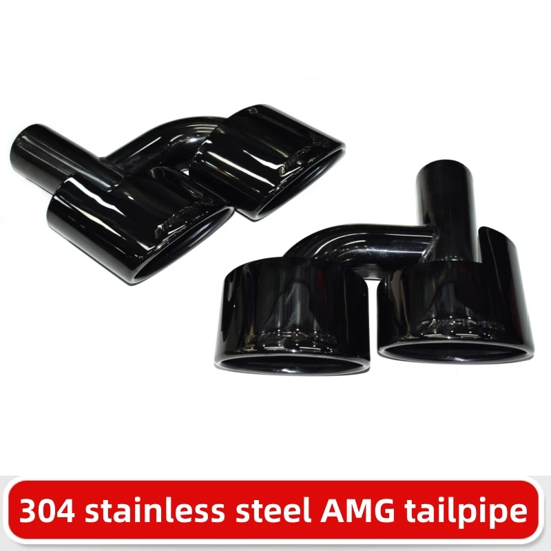 Exhaust Pipe Tip Suitable For Mercedes-Benz C-class E-class S-class W204W211W212W221 Exhaust Pipe Modification AMG Quad Tailpipe Black Exhaus