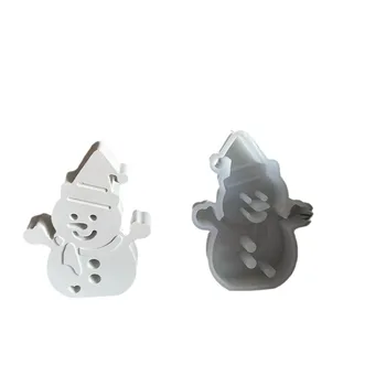 DIY Christmas Snowman Shape Snowman Candle Mold Cement Gypsum Ornament Mold Epoxy Resin Mould Xmas Gifts