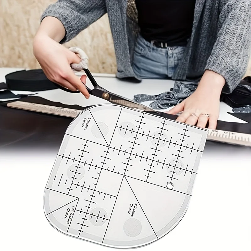 1PC 크리에이티브 코너 나이프 퀼팅 자 아크릴 재봉 및 바느질 자 DIY 재봉 템플릿 재봉 도구 코너 자