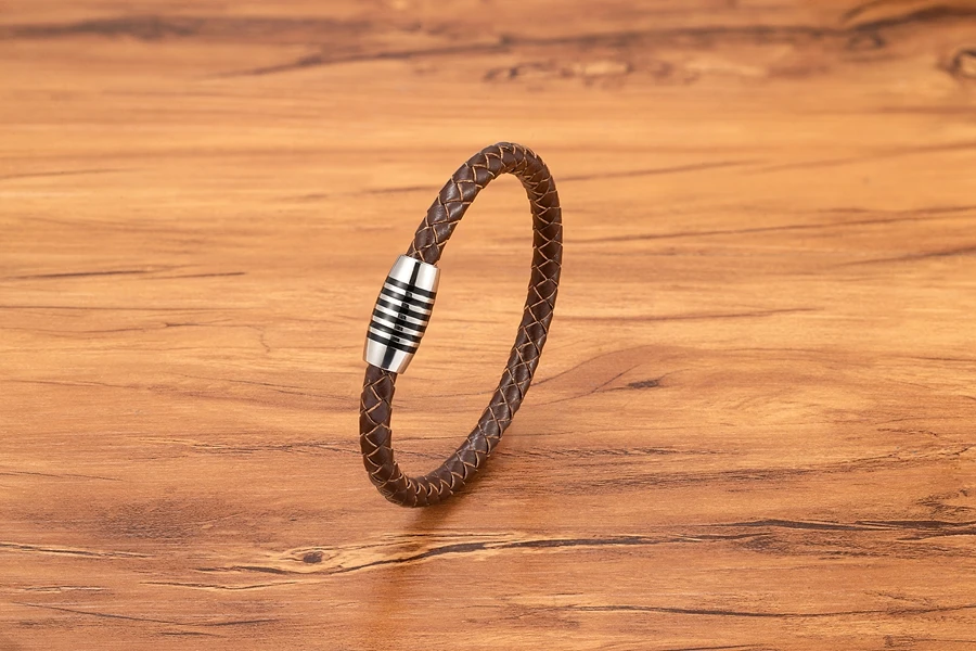 TYO Einfache Mode Stil Edelstahl Knopf männer Leder Armband Zubehör Schmuck Valentinstag Konservation Geschenk – Detail 8